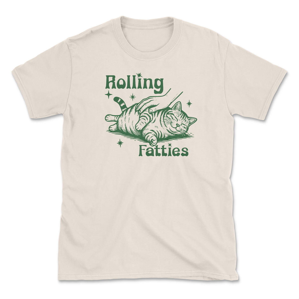 Rolling Fatties - Natural (Front Print) (Adult Short Sleeve T-Shirt)