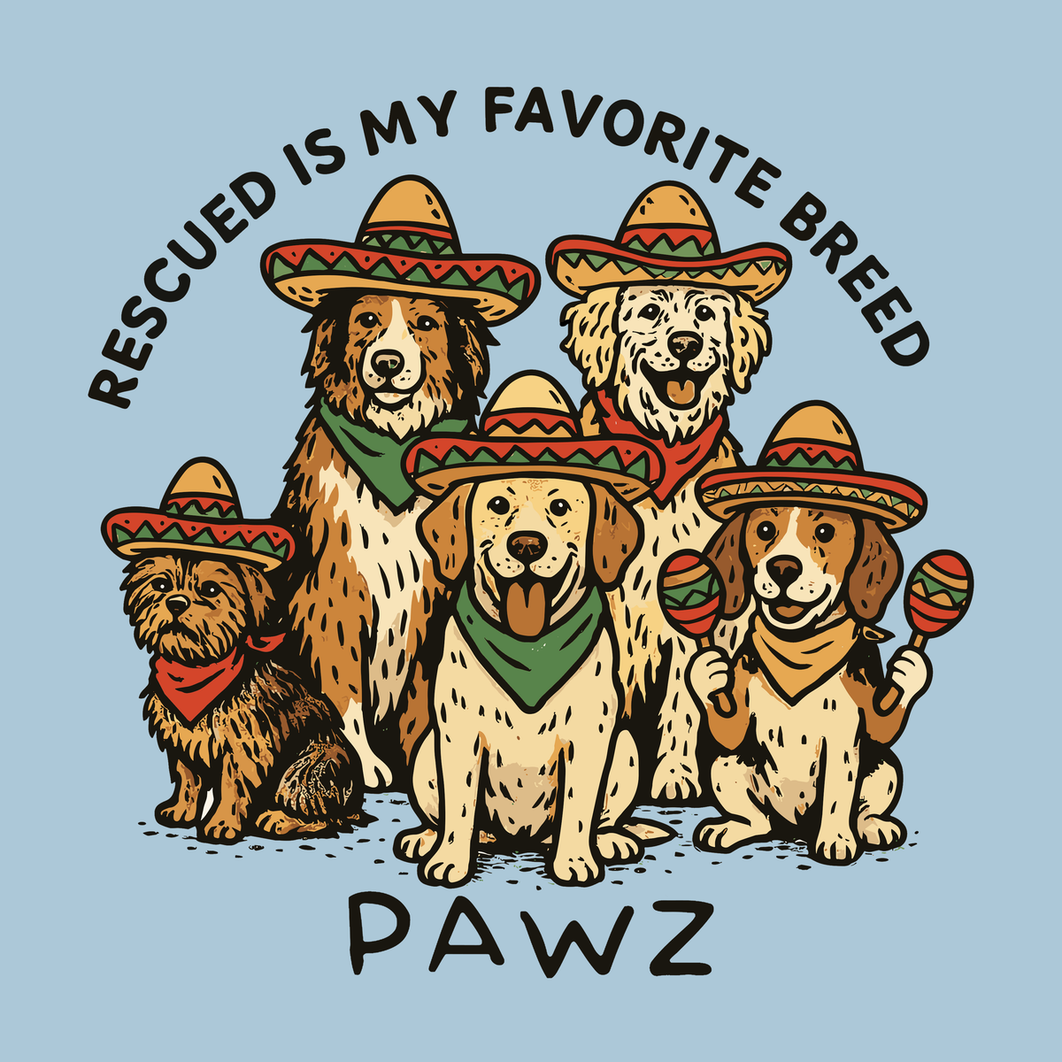 Fiesta Dogs (Adult Short Sleeve T-Shirt)