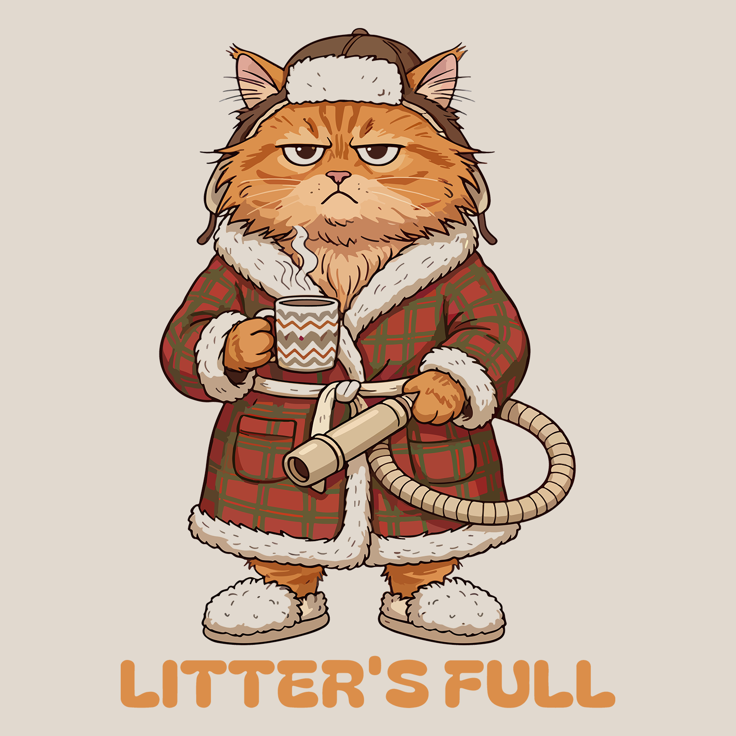 Litter's Full (Front Print) (Adult Hoodie)