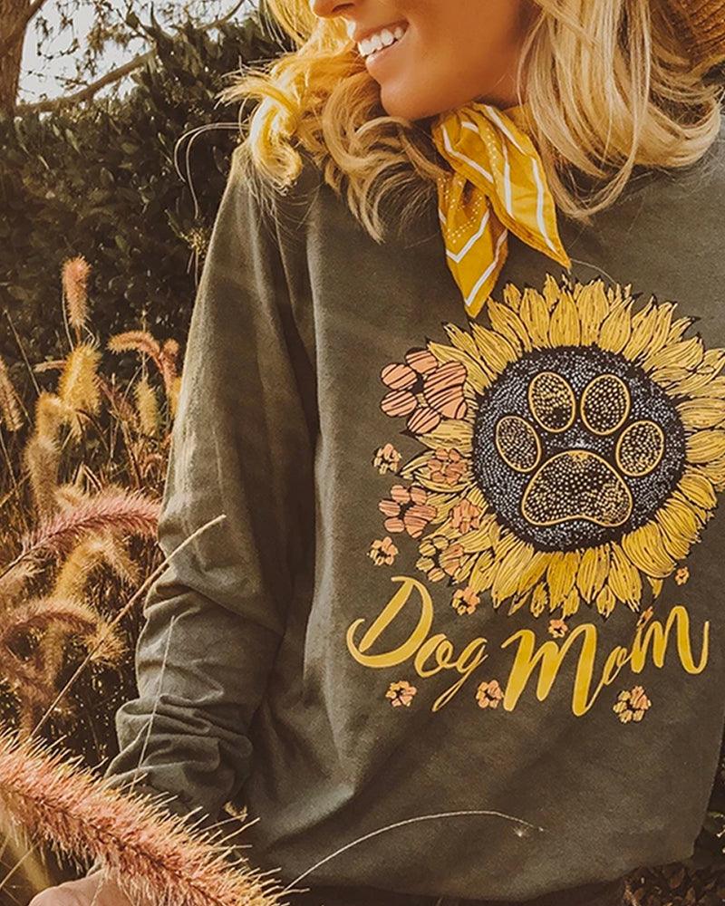 Dog mom outlet sunflower sweatshirt