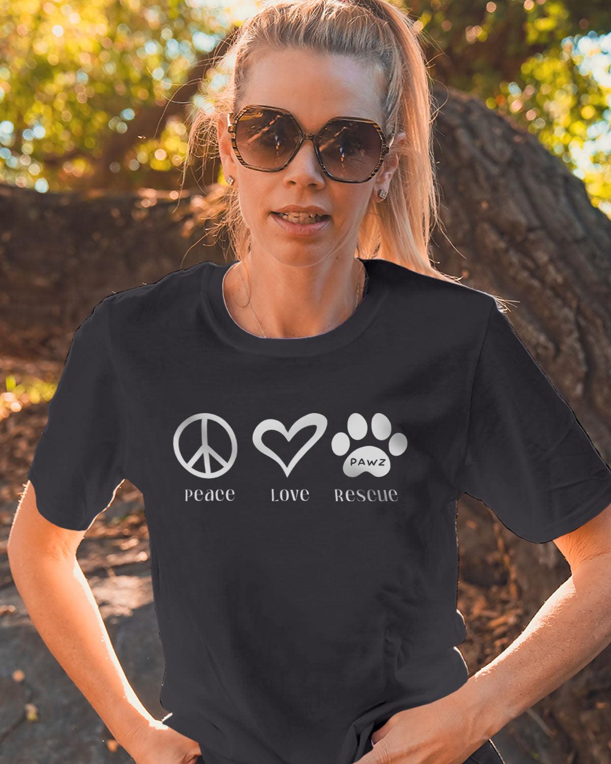Peace Love Rescue Tee - Pawz