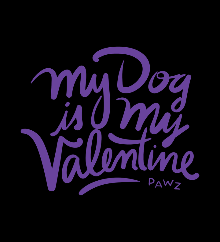 My Dog is My Valentine - Front Print (Adult Hoodie)