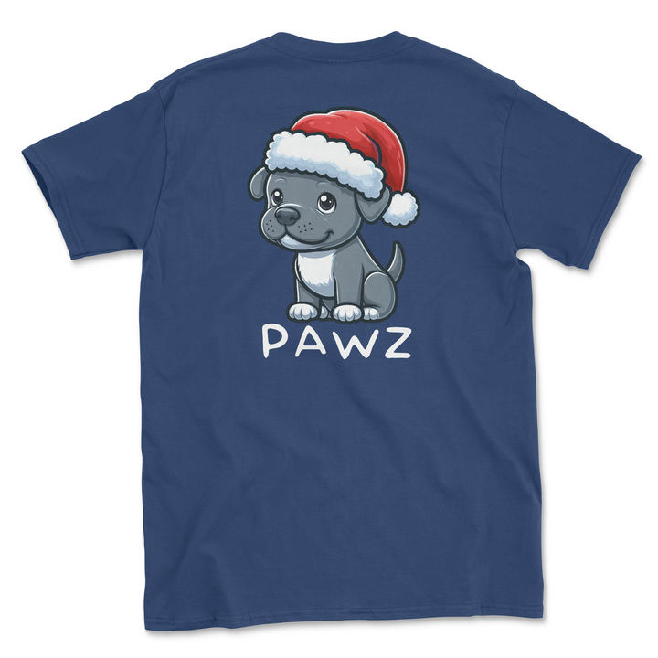 Grey Pitbull Christmas (Adult Short Sleeve T-Shirt)