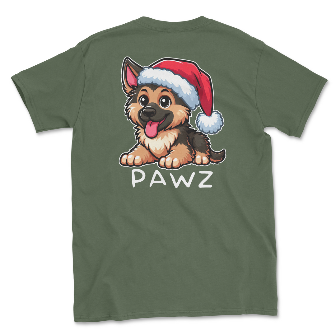 German Shepherd Christmas (Adult Short Sleeve T-Shirt)