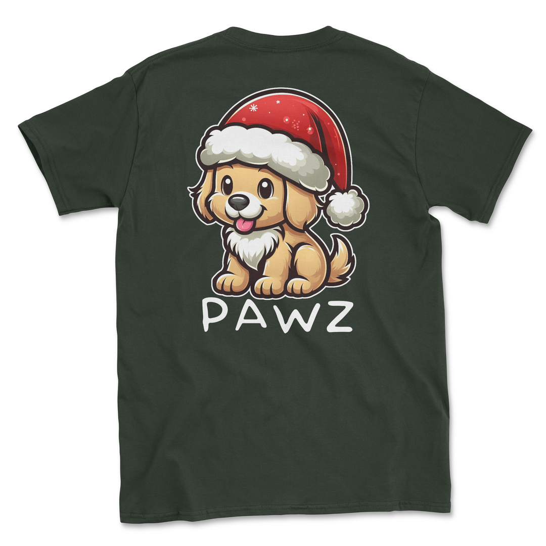 Golden Retriever Christmas (Adult Short Sleeve T-Shirt)