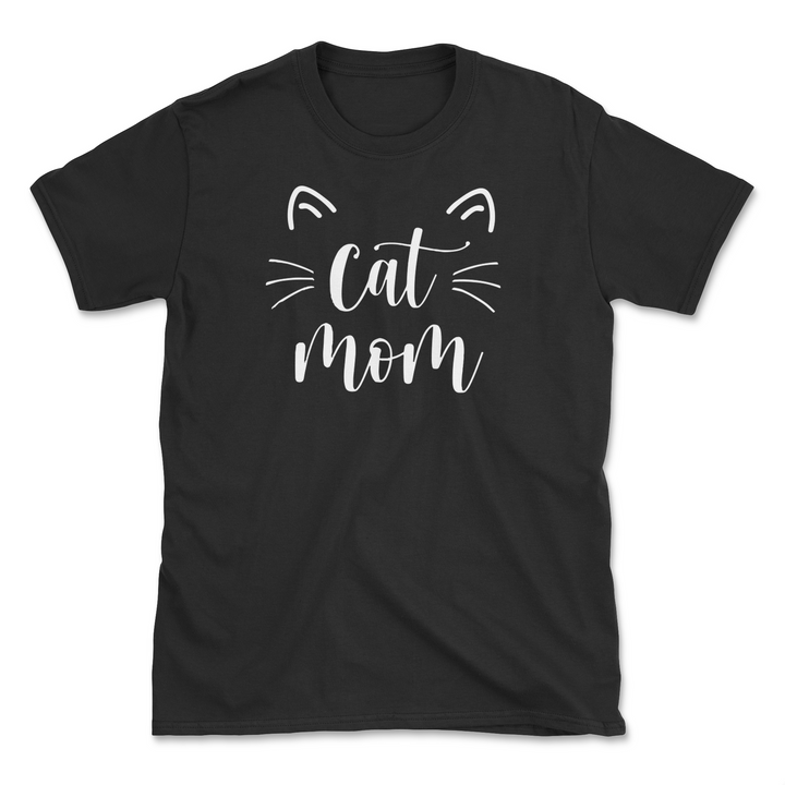 Whiskers & Ears - Front Print - Black (Adult Short Sleeve T-Shirt)