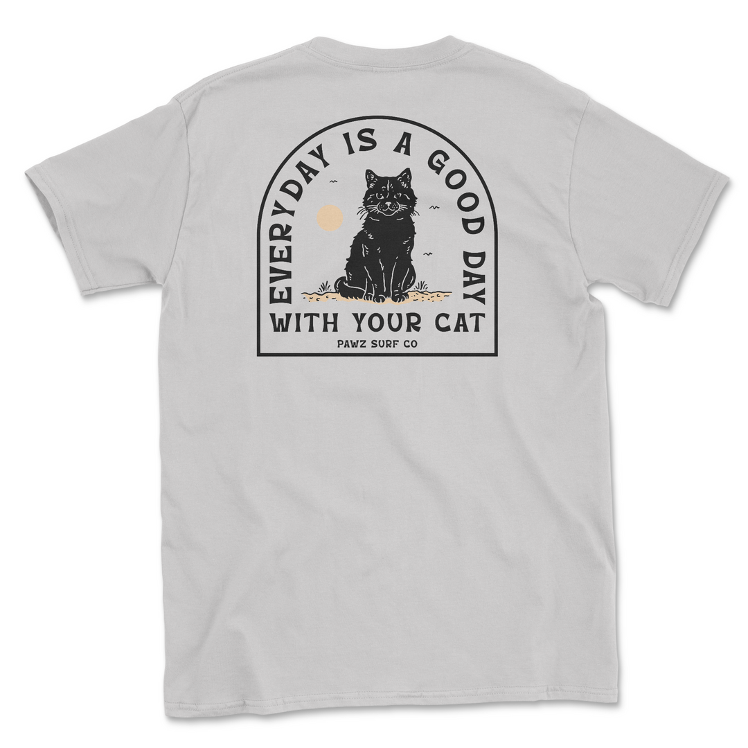 Good Day Cat - Ice Grey (Adult Short Sleeve T-Shirt)