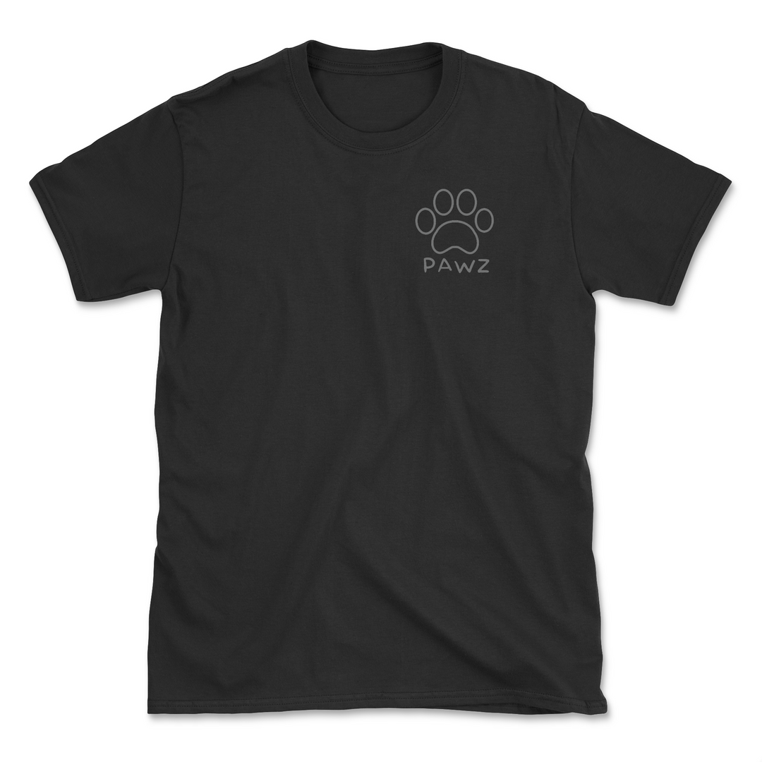 B/W Vertical Flag Paw (Adult Short Sleeve T-Shirt)