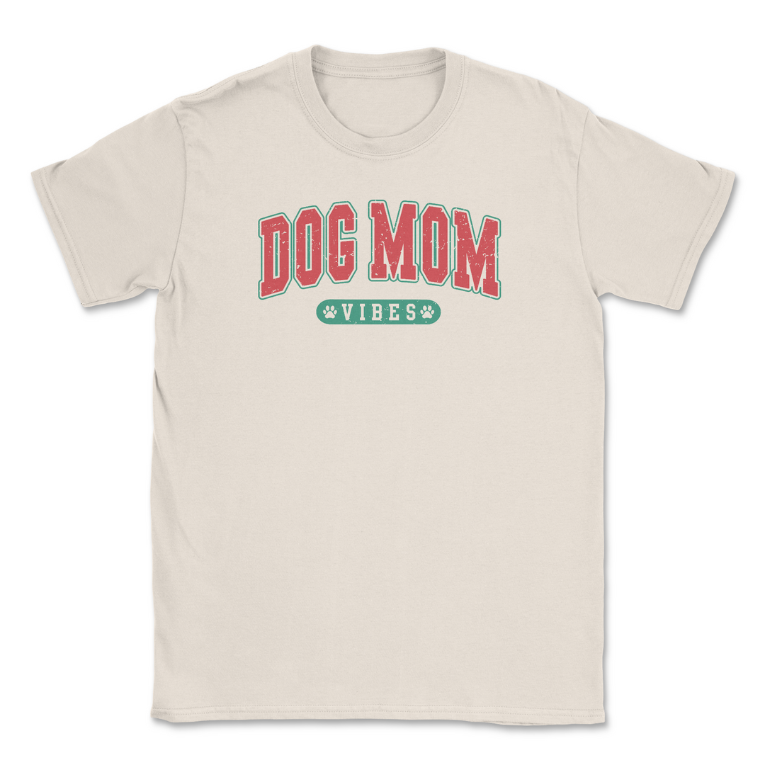 Dog Mom Vibes Front Print (Adult Short Sleeve T-Shirt)