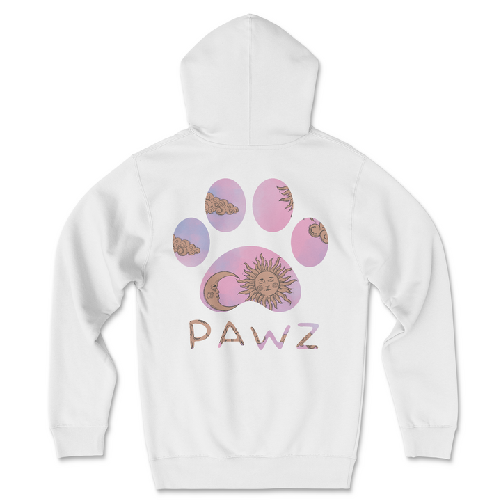 Lunar Pawz - White (Adult Hoodie)