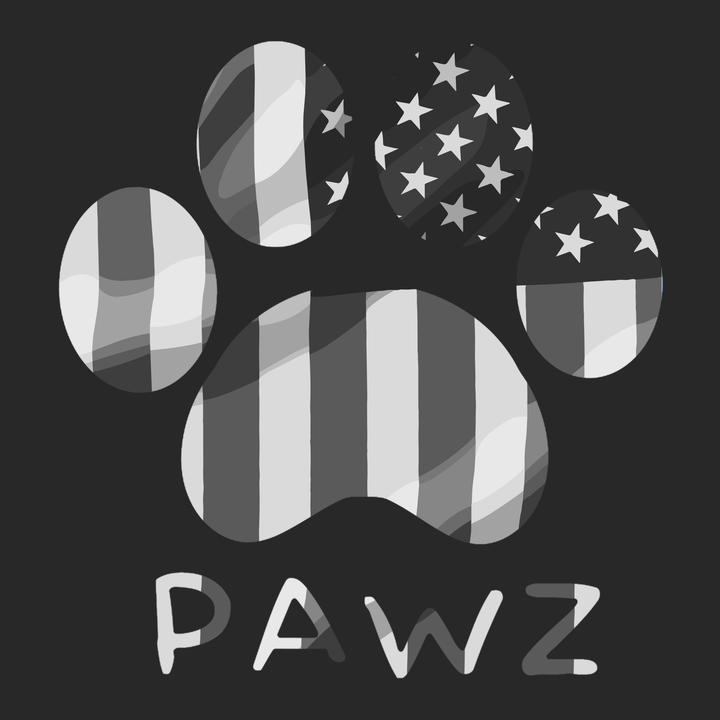 B/W Vertical Paw Flag (Adult Long Sleeve)