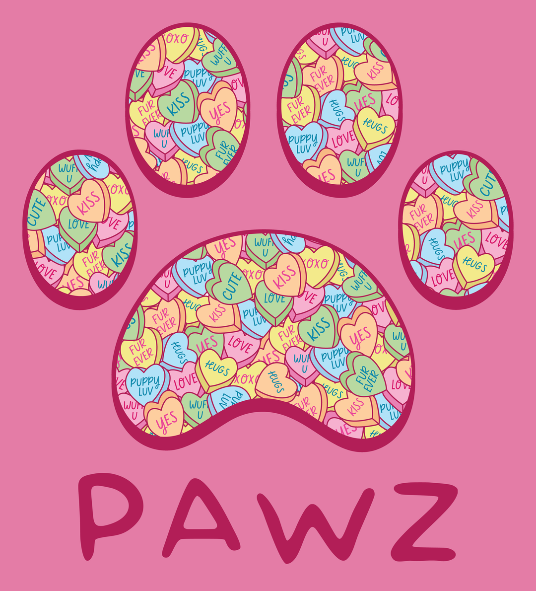 Sweet Hearts Paw (Adult Hoodie)