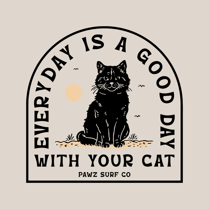 Good Day Cat - Natural (Adult Short Sleeve T-Shirt)