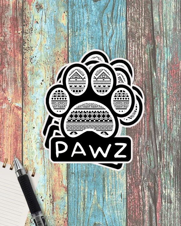 Pawz White Tribal Vinyl Sticker - Pawz