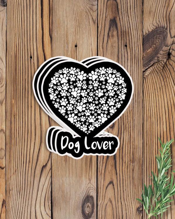 Pawz White Heart Dog Lover Vinyl Sticker - Pawz